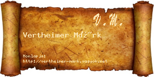 Vertheimer Márk névjegykártya